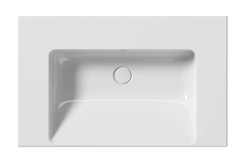 NORM 80X50 - Rectangular single ceramic washbasin with towel rail by GSI ceramica - view 3